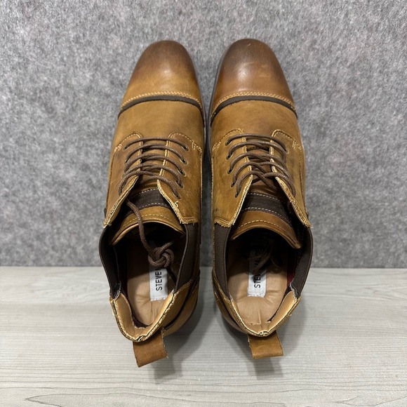 Steve‎ Madden Murdock MURD01M1 Mens Sz 10.5 Tan Leather Cap Toe Lace Up Boots main image 10